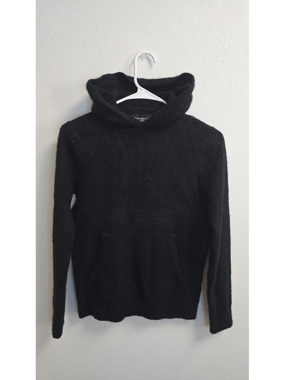 Banana Republic 100% Cashmere Black Hooded Sweater Size M